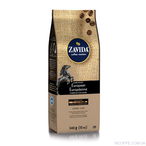 Кава Zavida European Dark Roast Coffee "Европейська Темна" Обсмаження Темне 340г